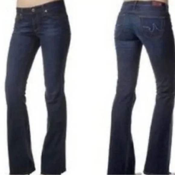 AG Adriano Goldschmied The Kiss Low Rise Dark Indigo Bootcut Denim Jeans - Picture 2 of 12